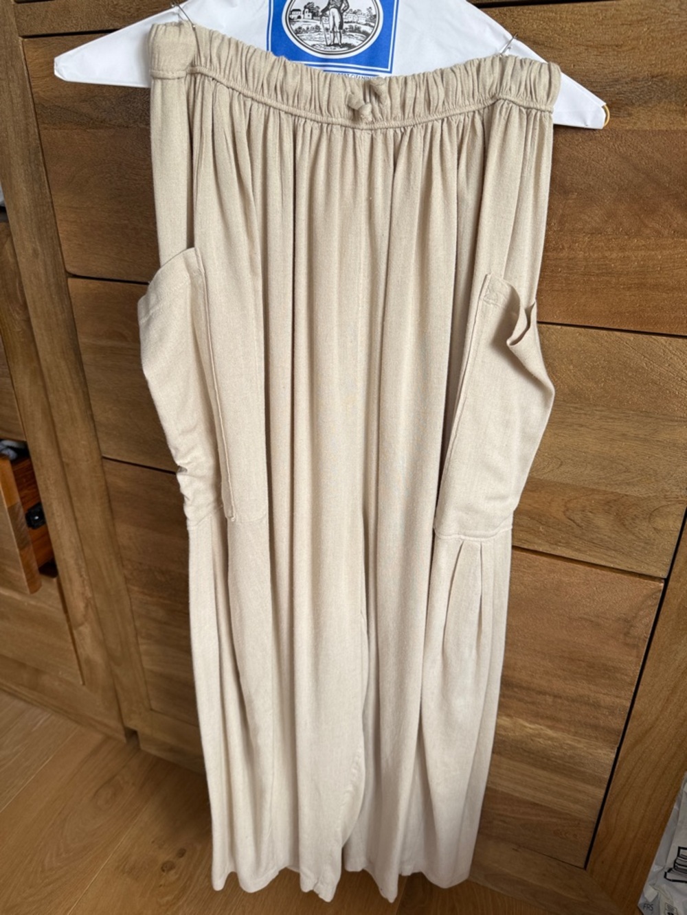 Free People Cream Cropped Quinn Pants Wide-Leg with Pockets